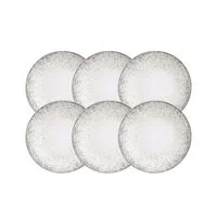 Kit Prato Raso Tramontina Camila em Porcelana Decorada 28 cm 06 Peças