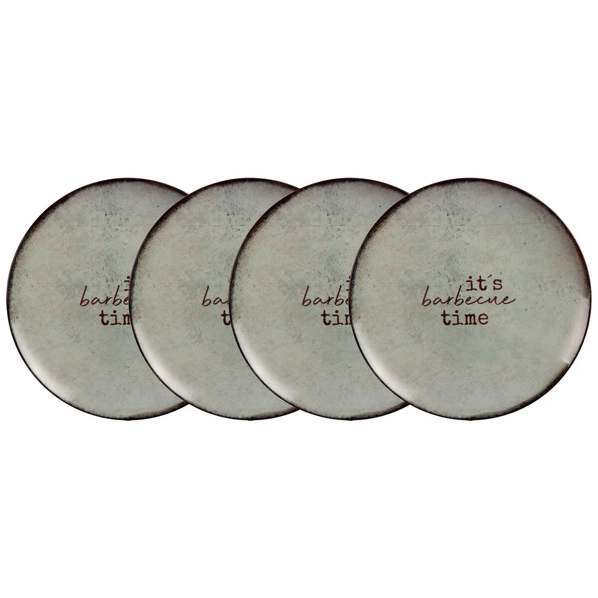 Kit Prato Raso Tramontina Churrasco Rustic em Porcelana 28 cm 4 Peças