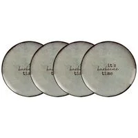 Kit Prato Raso Tramontina Churrasco Rustic em Porcelana 28 cm 4 Peças