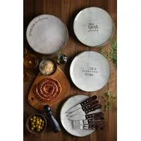 Kit Prato Raso Tramontina Churrasco Rustic em Porcelana 28 cm 4 Peças