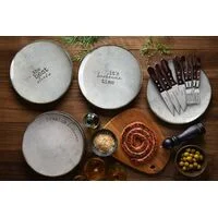 Kit Prato Raso Tramontina Churrasco Rustic em Porcelana 28 cm 4 Peças