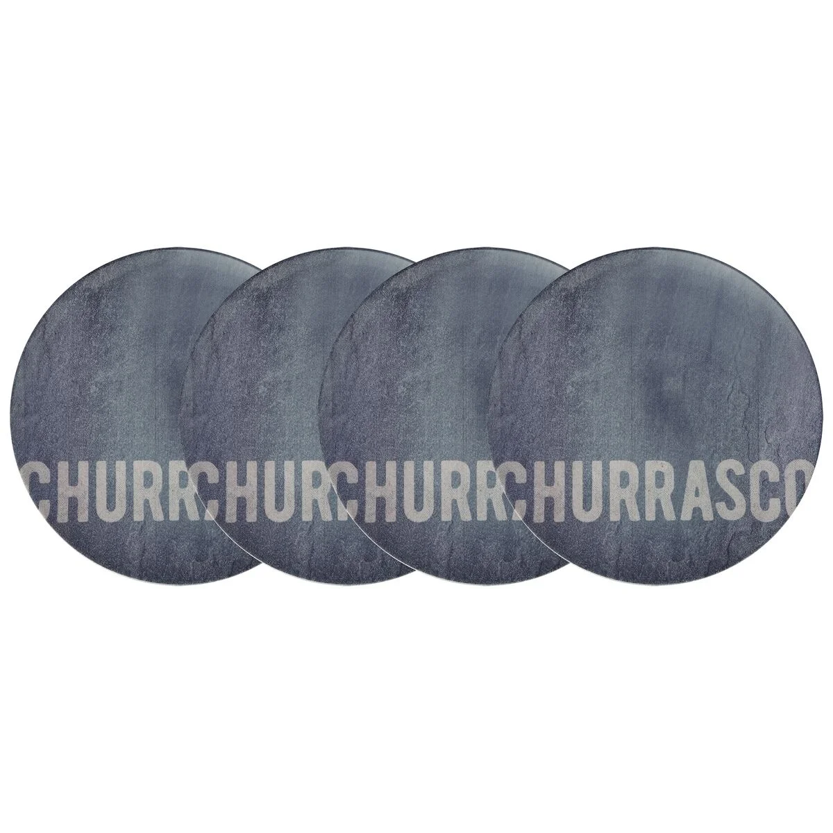 Kit Prato Raso Tramontina Churrasco Stone em Porcelana 28 cm 4 Peças