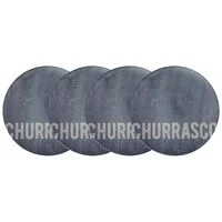 Kit Prato Raso Tramontina Churrasco Stone em Porcelana 28 cm 4 Peças