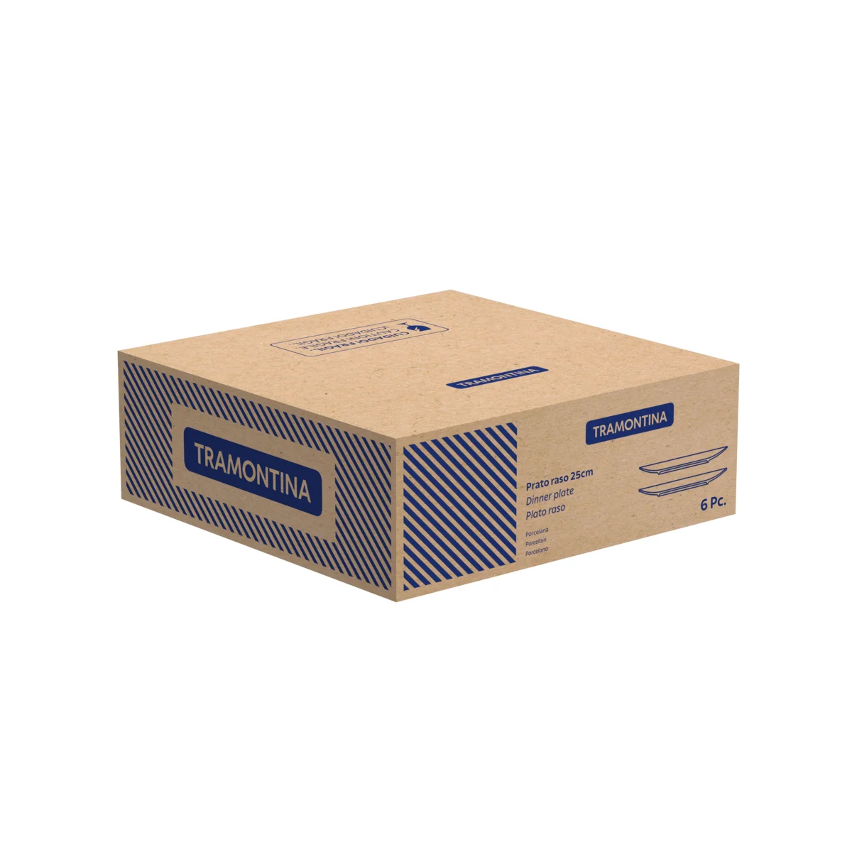 Kit Prato Raso Tramontina Leonora em Porcelana 25 cm 06 Peças