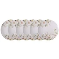 Kit Prato Raso Tramontina Magnólia em Porcelana Decorada 28 cm 6 Peças