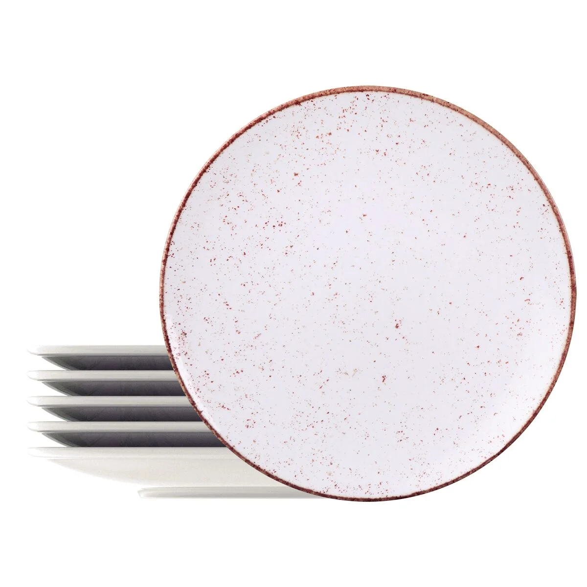 Kit Prato Raso Tramontina Rústico Marrom em Porcelana Decorada 28 cm 06 Peças