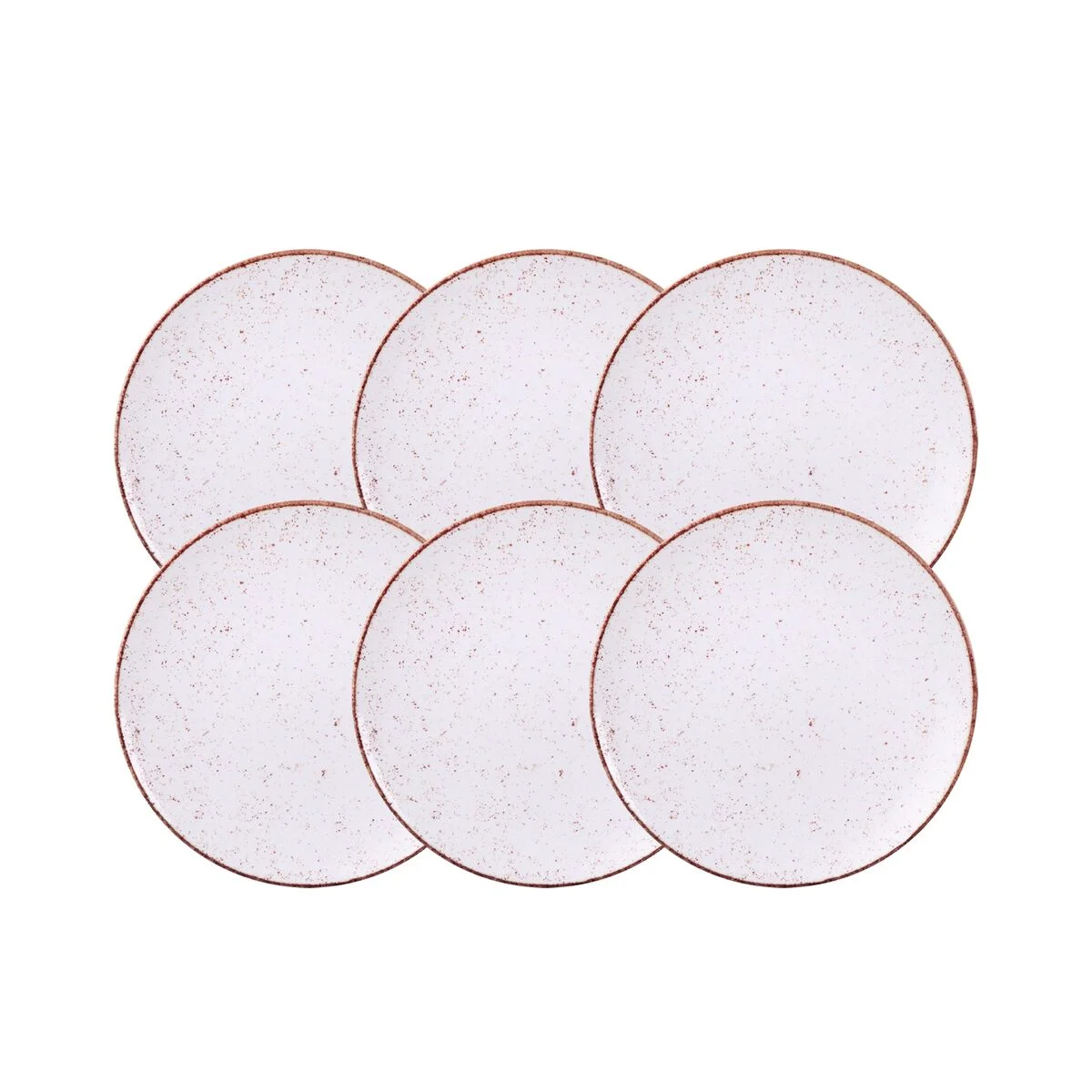 Kit Prato Raso Tramontina Rústico Marrom em Porcelana Decorada 28 cm 06 Peças
