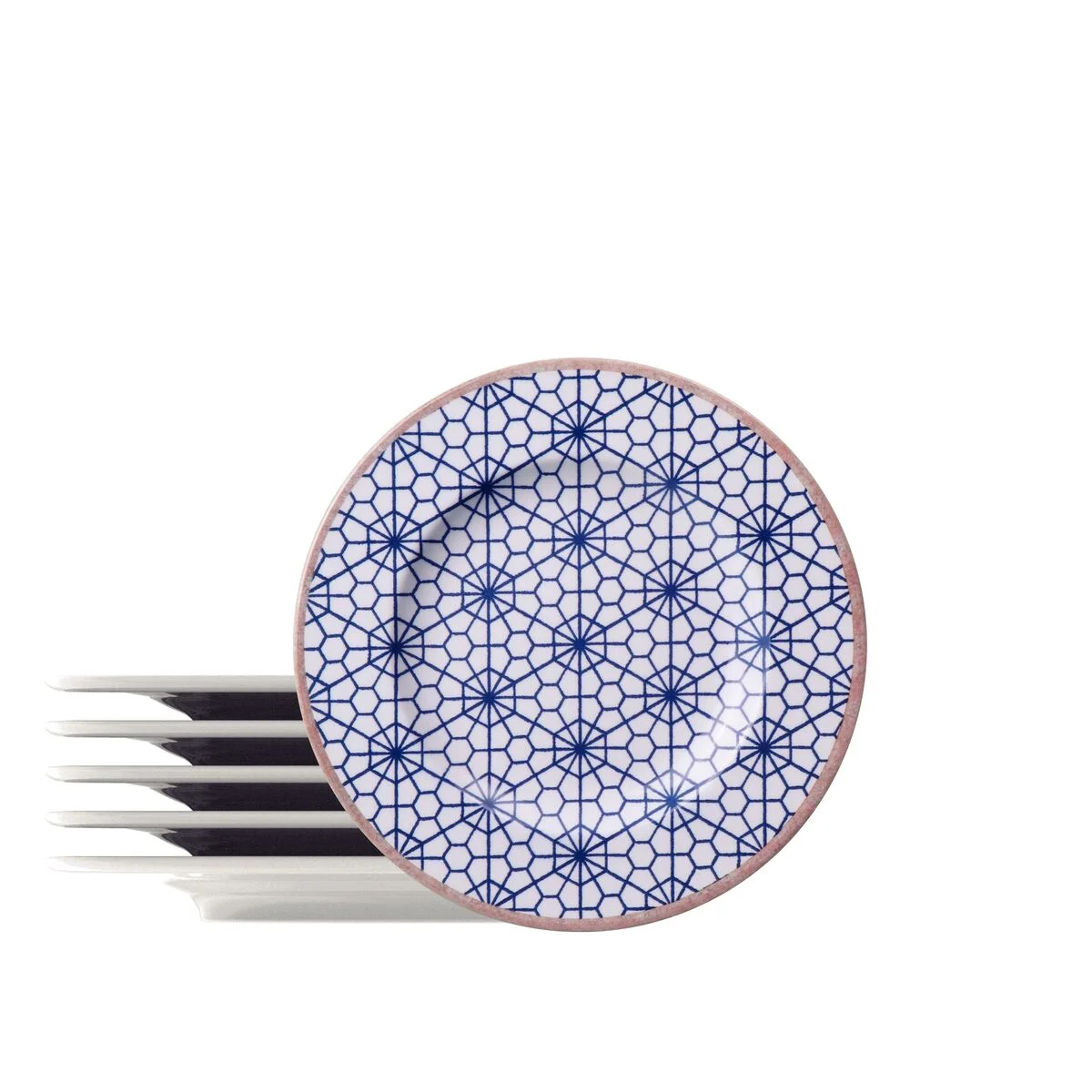 Kit Prato Sobremesa Tramontina Abstratta em Porcelana Decorada 21 cm 6 Peças