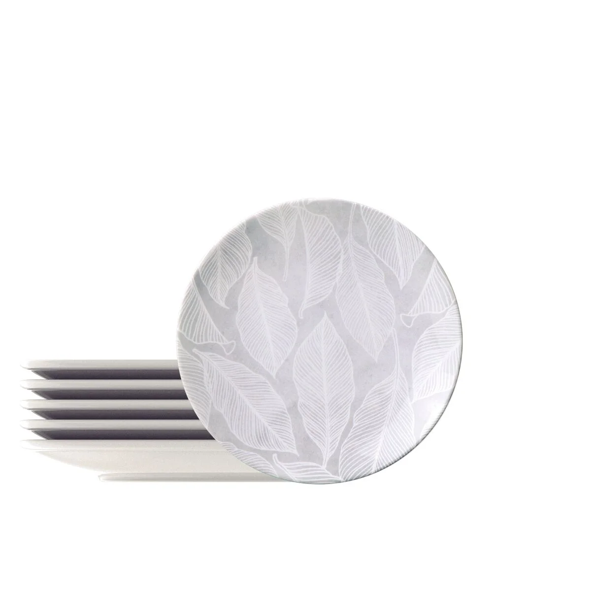 Kit Prato Sobremesa Tramontina Arbo em Porcelana Decorada 19 cm 6 Peças