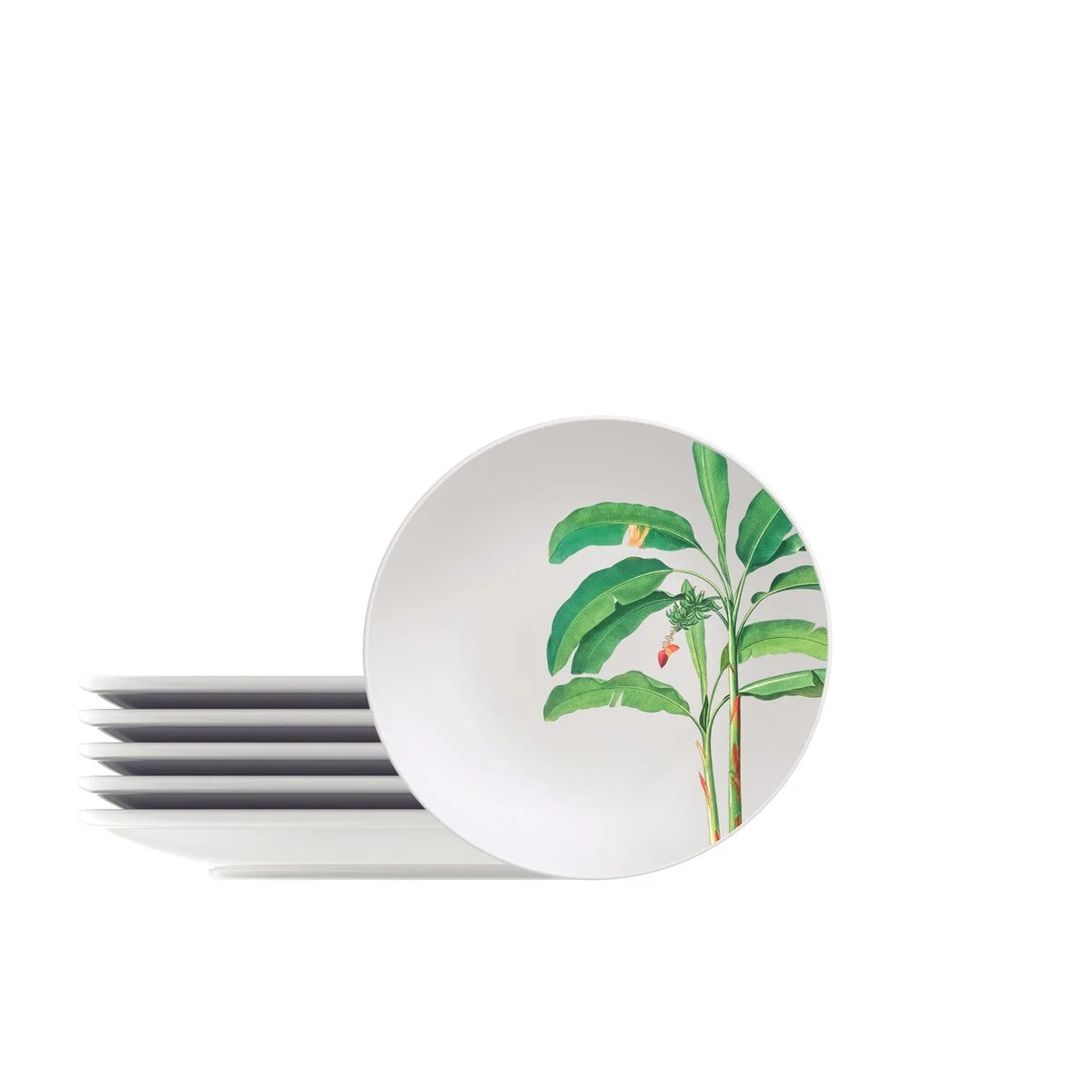 Kit Prato Sobremesa Tramontina Graziela em Porcelana Decorada 19 cm 06 Peças