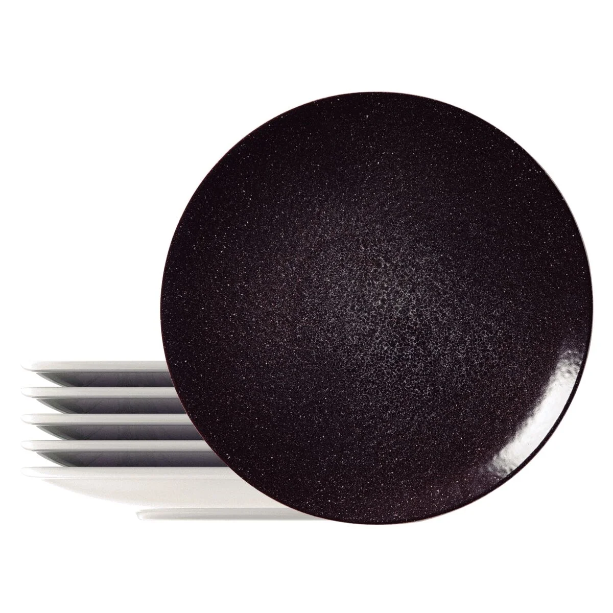 Kit Prato Sobremesa Tramontina Lunar em Porcelana Decorada 21 cm 06 Peças