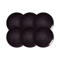 Kit Prato Sobremesa Tramontina Lunar em Porcelana Decorada 21 cm 06 Peças