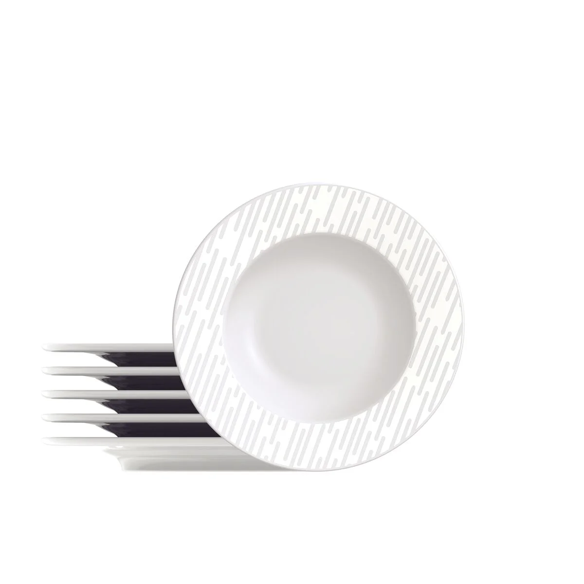 Kit Prato Sobremesa Tramontina Marie em Porcelana Decorada 21 cm 06 Peças