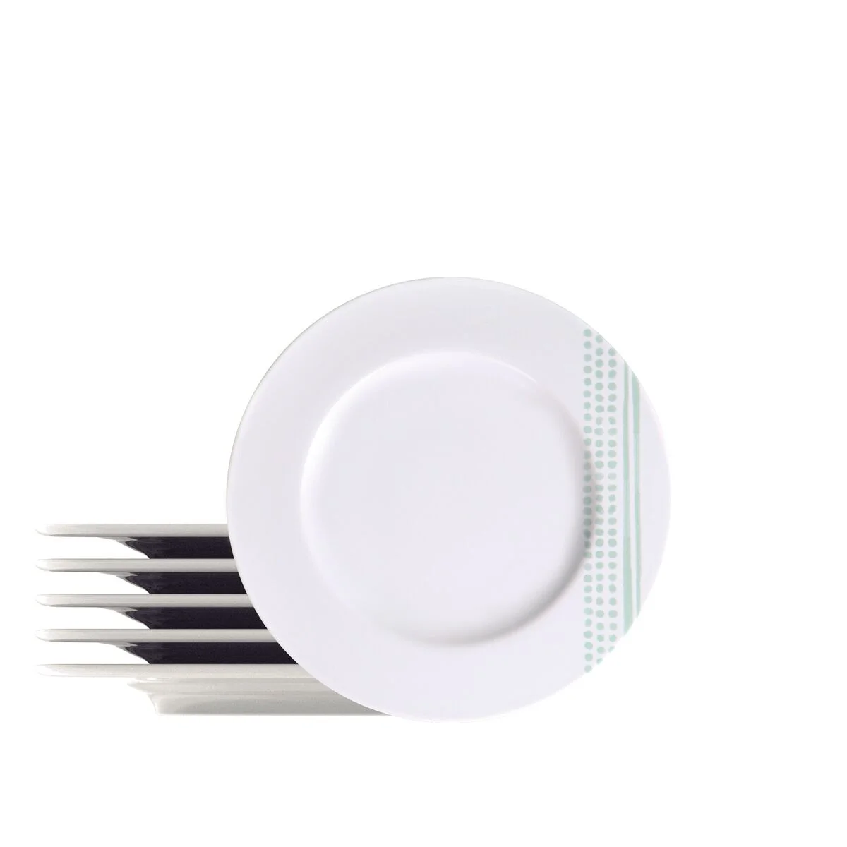 Kit Prato Sobremesa Tramontina Monocroma em Porcelana Decorada 21 cm 6 Peças
