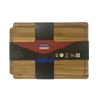 Kit Tábua e Bandeja Tramontina Churrasco em Madeira Teca com Acabamento em Óleo Mineral 40 x 30 cm