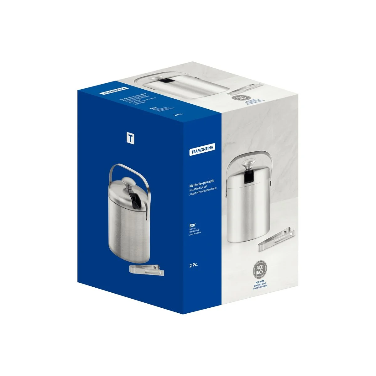 Kit Térmico para Gelo Cosmos Tramontina em Aço Inox 2 Peças