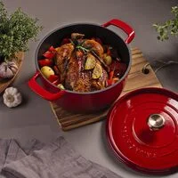 Caçarola Tramontina Ampezzo em Ferro Fundido com Revestimento Interno e Externo Esmaltado Vermelho 26 cm 5,6 L