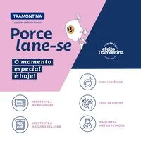 Kit Xícara e Pires Tramontina Groovy Breakfast em Porcelana Decorada 200ml 4 Peças
