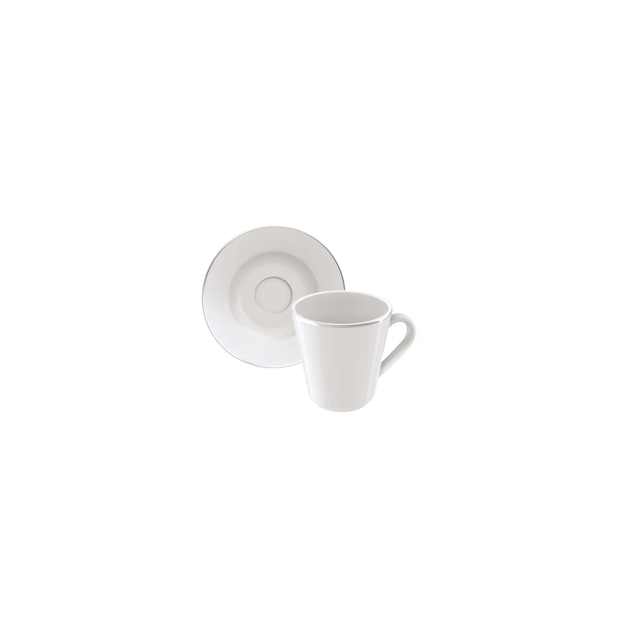 Kit Xícara e Pires de CaféTramontina Joana em Porcelana Decorada 70 ml 06 Peças