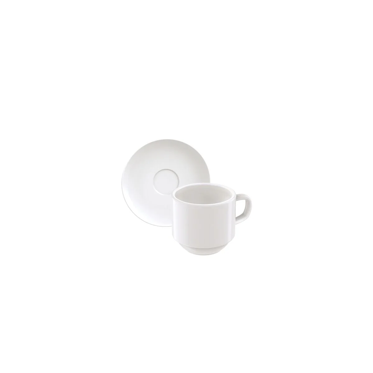 Kit Xícara e Pires de Café Tramontina Paola em Porcelana 100 ml 12 Peças