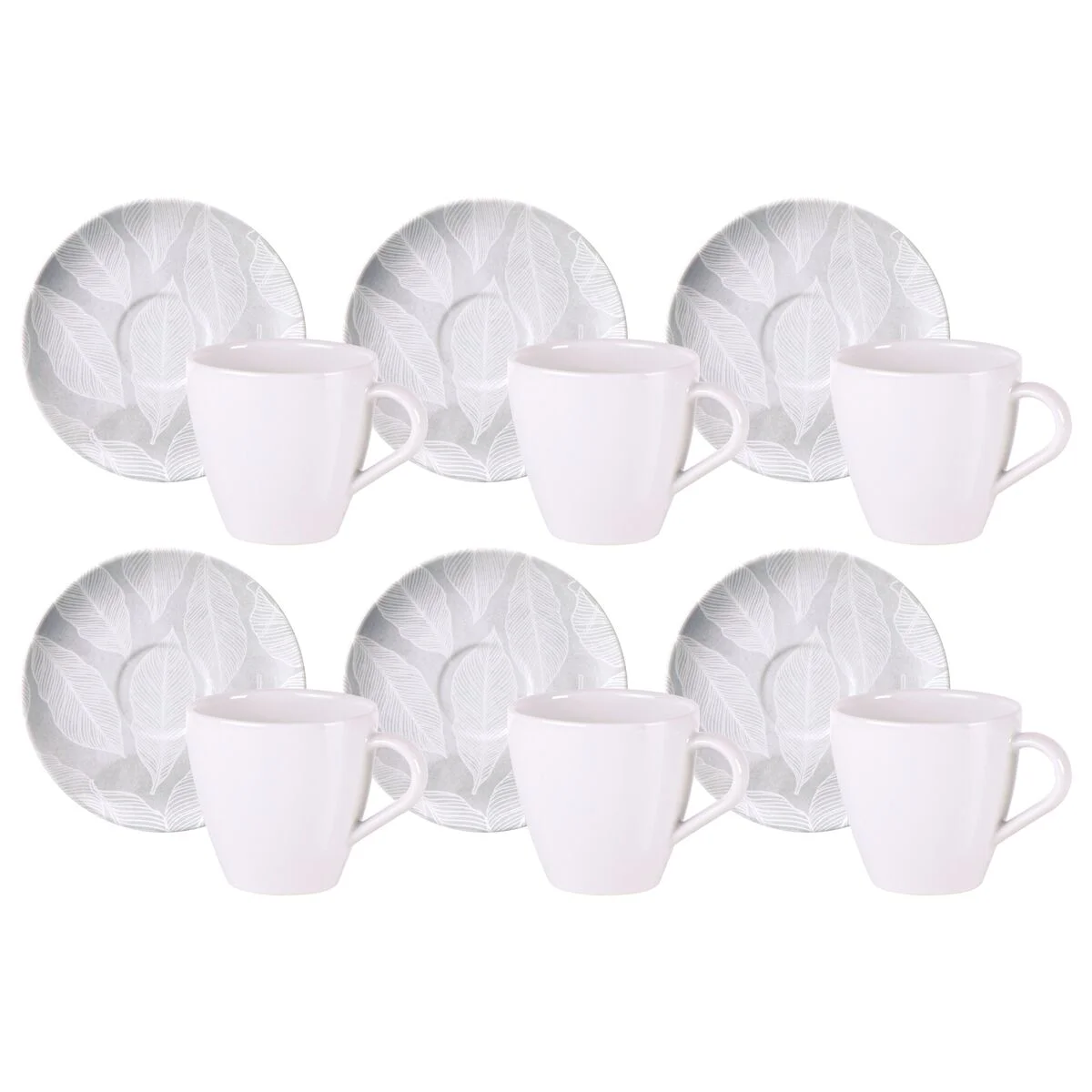 Kit Xícara e Pires de CappuccinoTramontina Arbo em Porcelana Decorada 200 ml 12 Peças