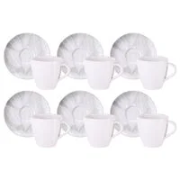 Kit Xícara e Pires de CappuccinoTramontina Arbo em Porcelana Decorada 200 ml 12 Peças