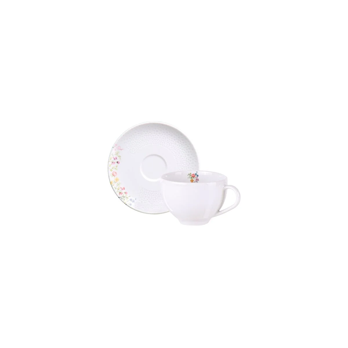Kit Xícara e Pires de Chá Tramontina Artemis em Porcelana Decorada 250 ml 12 Peças