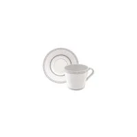 Kit Xícara e Pires de Chá Tramontina Gabrielle em Porcelana Decorada 185 ml 12 Peças