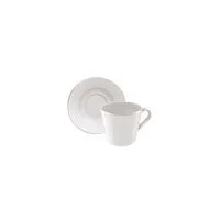 Kit Xícara e Pires de Chá Tramontina Joana em Porcelana Decorada 185 ml 06 Peças