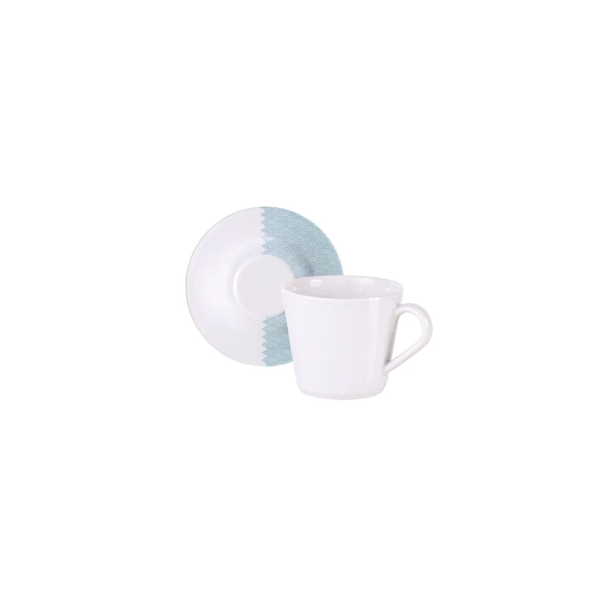 Kit Xícaras e Pires de Chá Tramontina Aquarius em Porcelana 185 ml 12 Peças