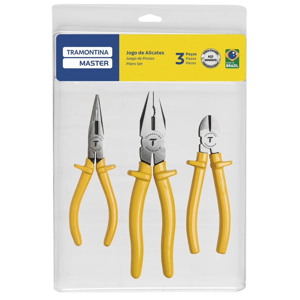 Kit de Ferramentas Tramontina MASTER com Alicate de Bico 6" Alicate Universal 8" e Alicate Corte Diagonal 6"
