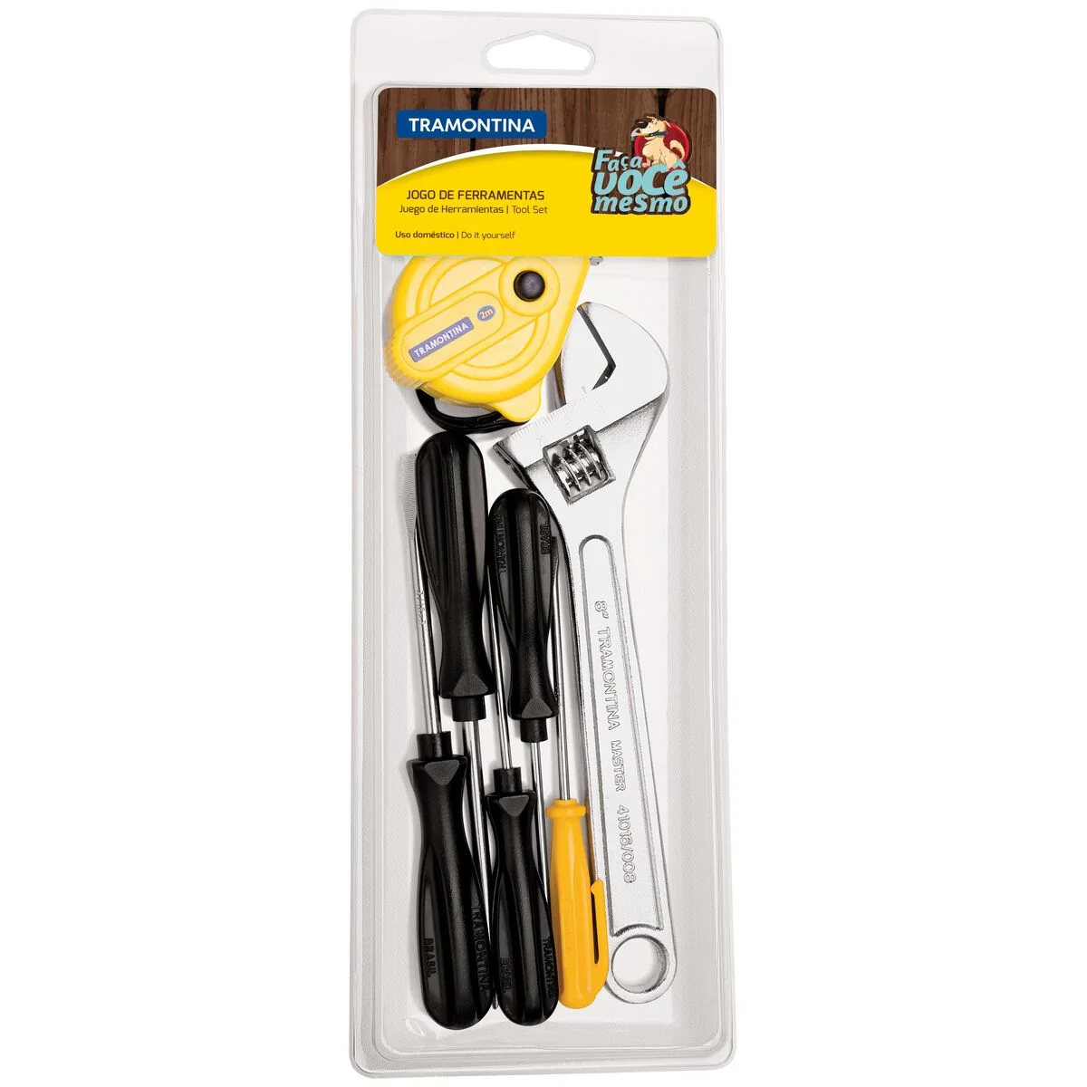 Kit de Ferramentas Tramontina com Chaves de Fenda Chave Ajustável e Trena 7 peças