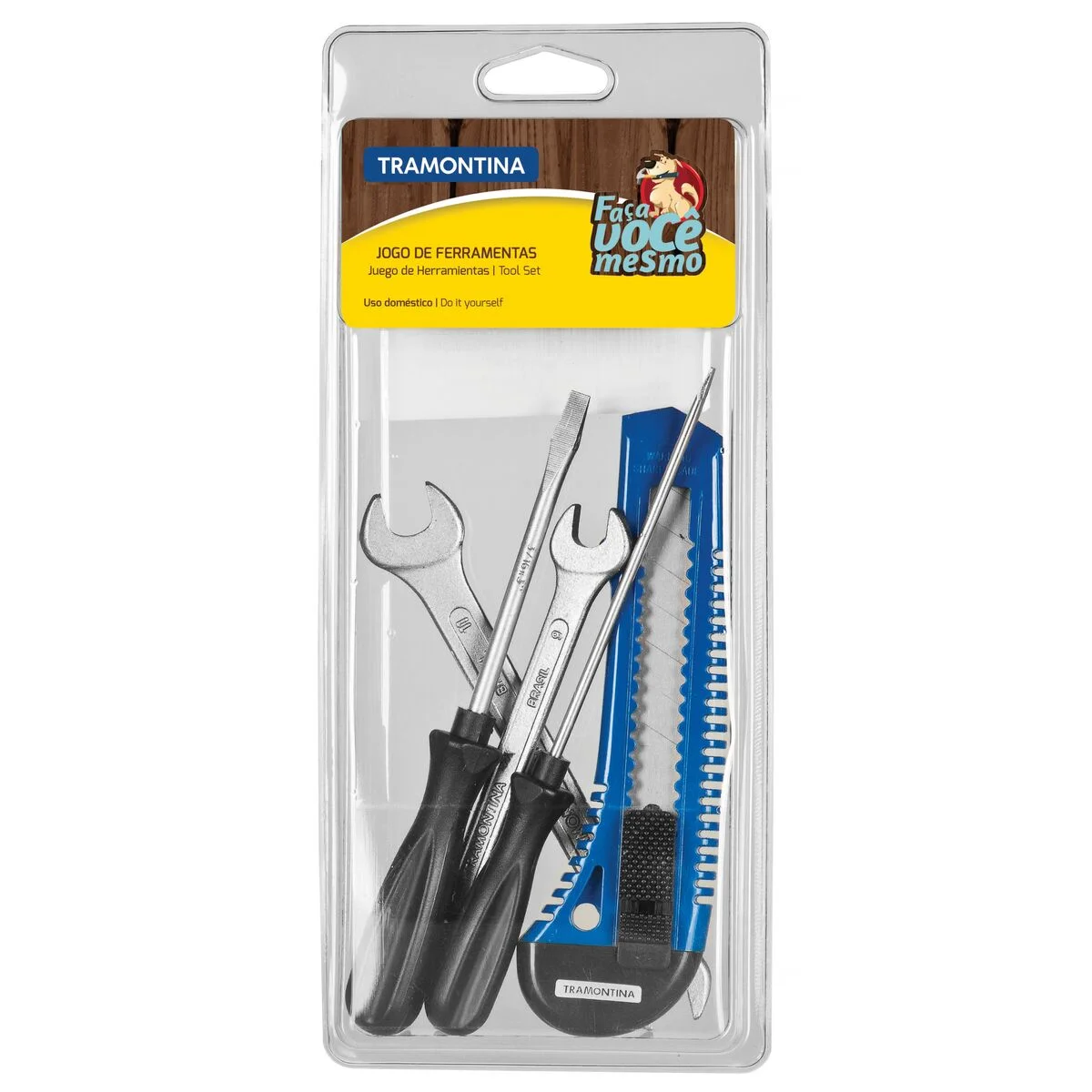 Kit de Ferramentas Tramontina com Chaves de Fenda Estilete e Chaves Fixas para Uso Doméstico 5 Peças