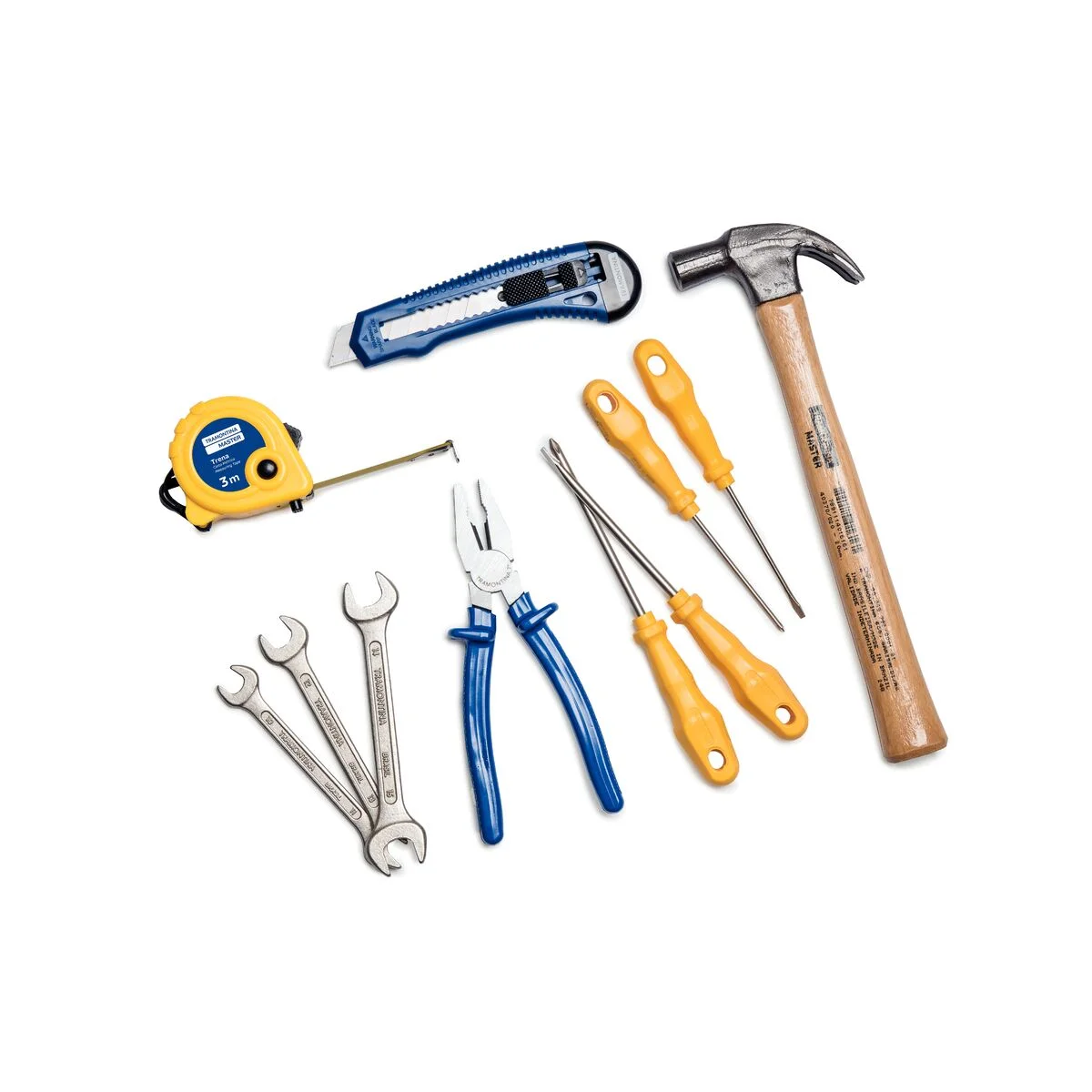 Kit de Ferramentas Tramontina com Martelo Trena Alicate Estilete Chaves de Fenda e Chaves Fixas 11 peças