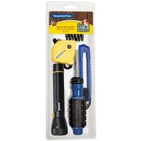 Kit de Ferramentas Tramontina com Trena Estilete Lanterna Ponteiras e Chave com Adaptador 10 Peças