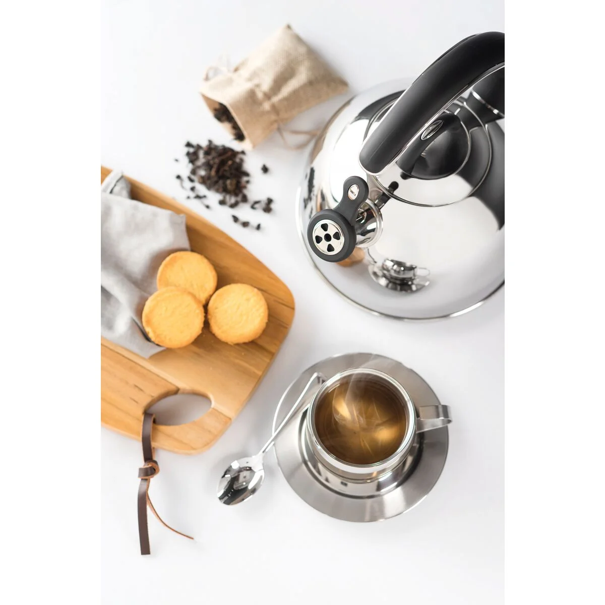 Conjunto de Xícaras Inox Tramontina para Chá e Capuccino Acabamento Brilho 2 Peças