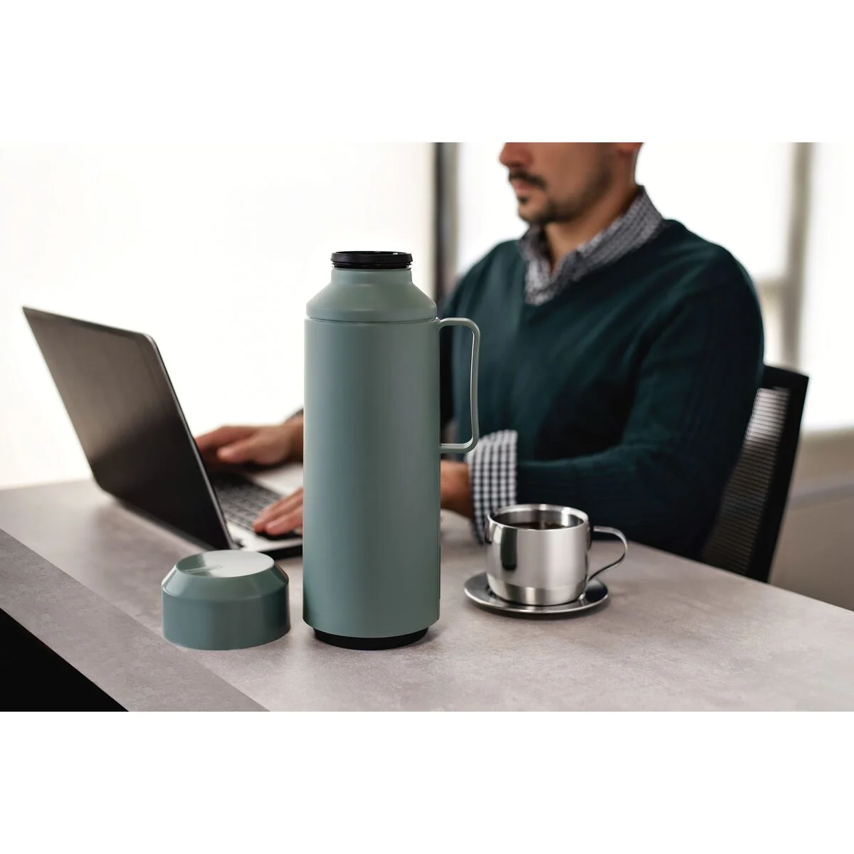 Conjunto de Xícaras Inox Tramontina para Chá e Capuccino Acabamento Brilho 2 Peças