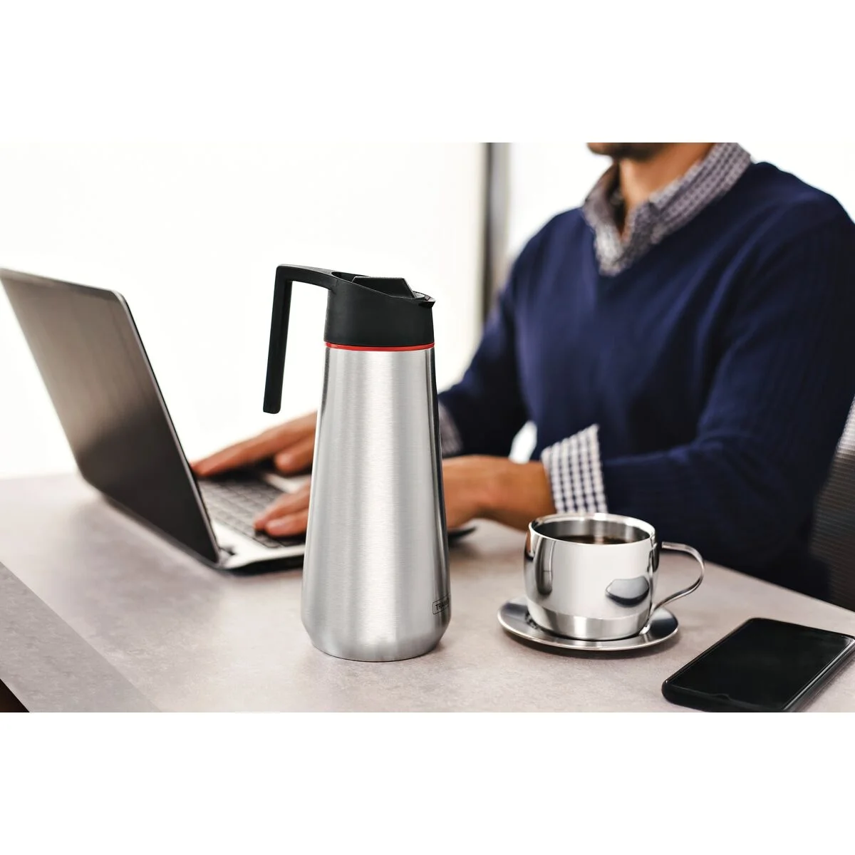 Conjunto de Xícaras Inox Tramontina para Chá e Capuccino Acabamento Brilho 2 Peças