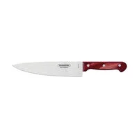 Kit para Churrasco Tramontina com Lâminas em Aço Inox e Cabo Polywood Vermelho com Tábua de Madeira 3 Peças