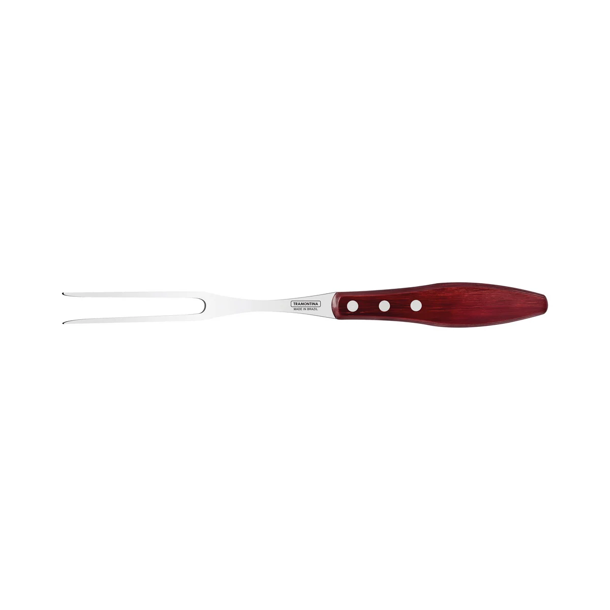 Kit para Churrasco Tramontina com Lâminas em Aço Inox e Cabos de Madeira Polywood Vermelho com Tábua e Estojo 8 Peças
