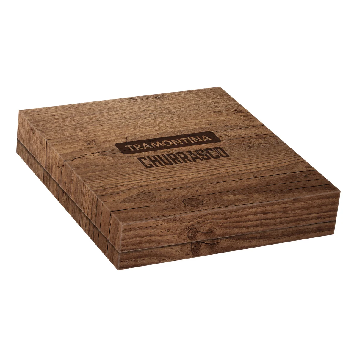 Kit para Churrasco Tramontina com Lâminas em Aço Inox e Cabos em Madeira Polywood Vermelho com Caixa de Papelão 15 Peças