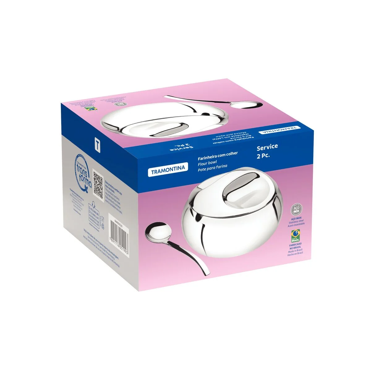 Kit para Farinha Tramontina Service em Aço Inox 14 cm 2 Peças