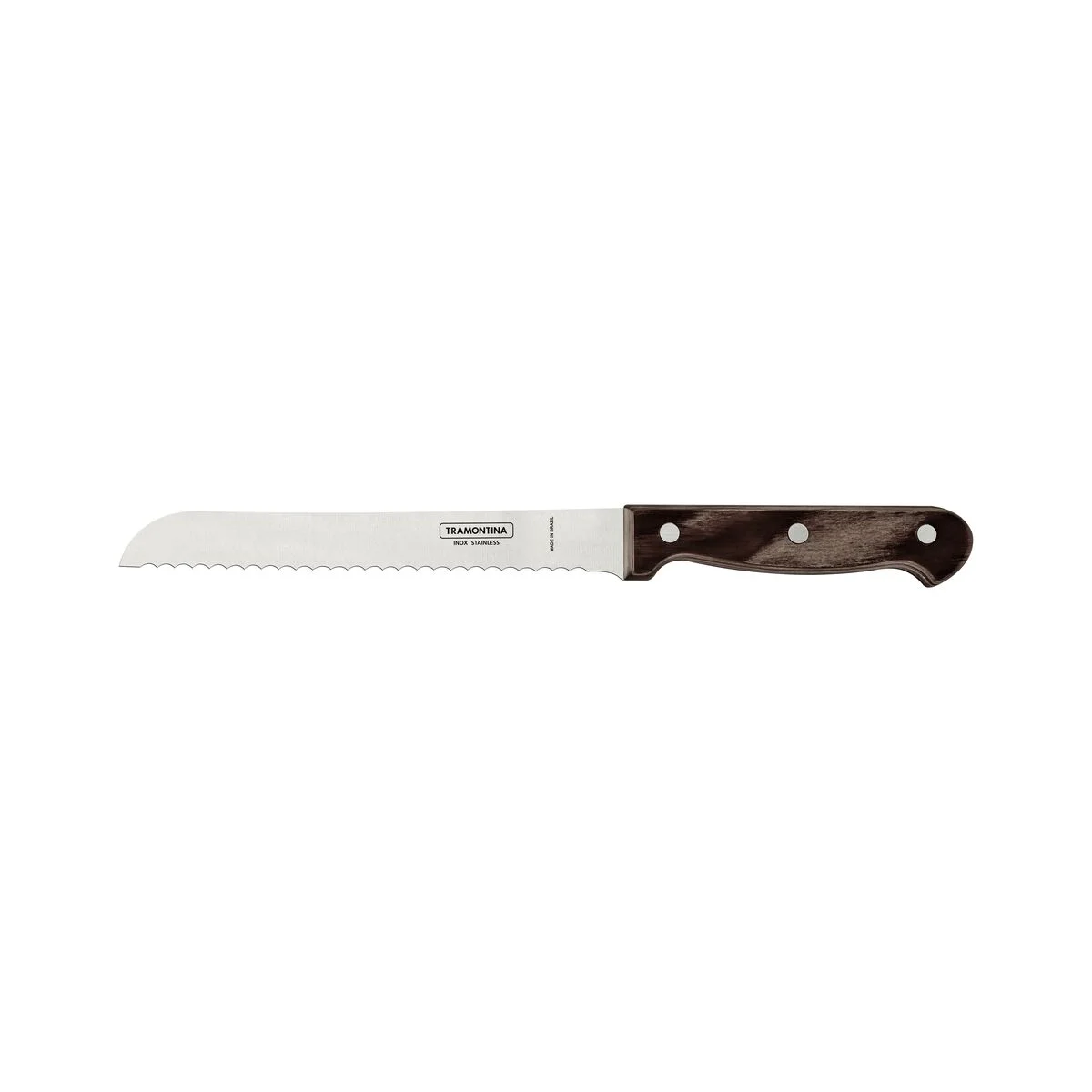 Kit para Frios Tramontina Polywood com Lâminas de Aço Inox e Cabos de Madeira Trata Polywood Castanho 3 peças