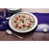 Kit para Servir Tramontina Ciclo Redondo em Aço Inox com Tampa de Vidro 3 Peças