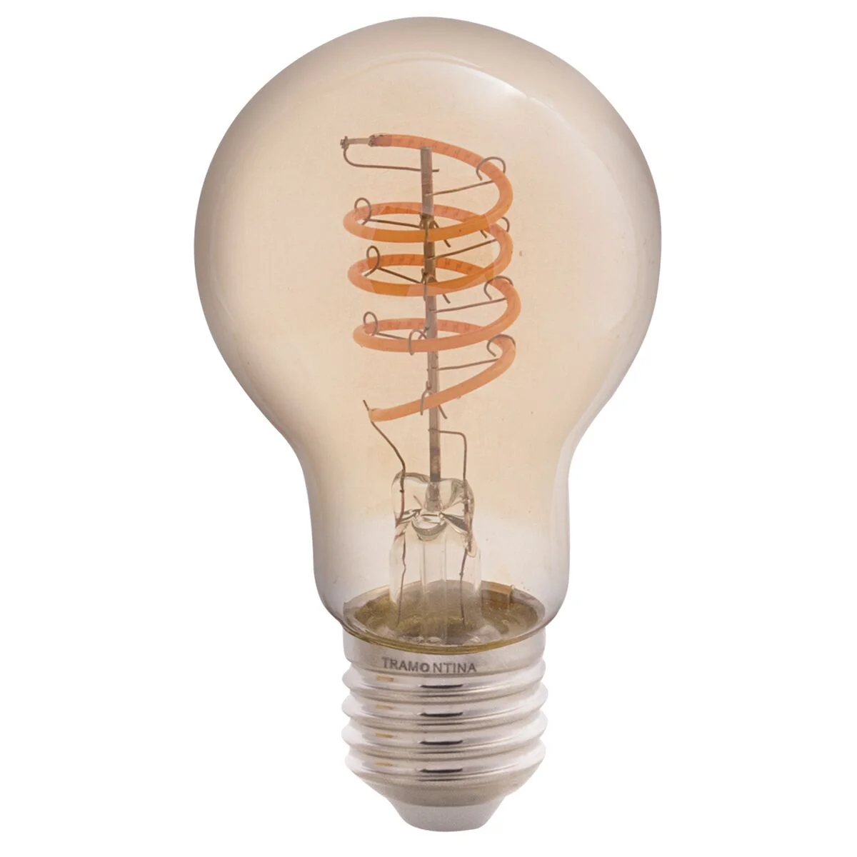 Lâmpada LED de Filamento Espiral Tramontina A60 4 W 2200 K Luz Amarela Âmbar