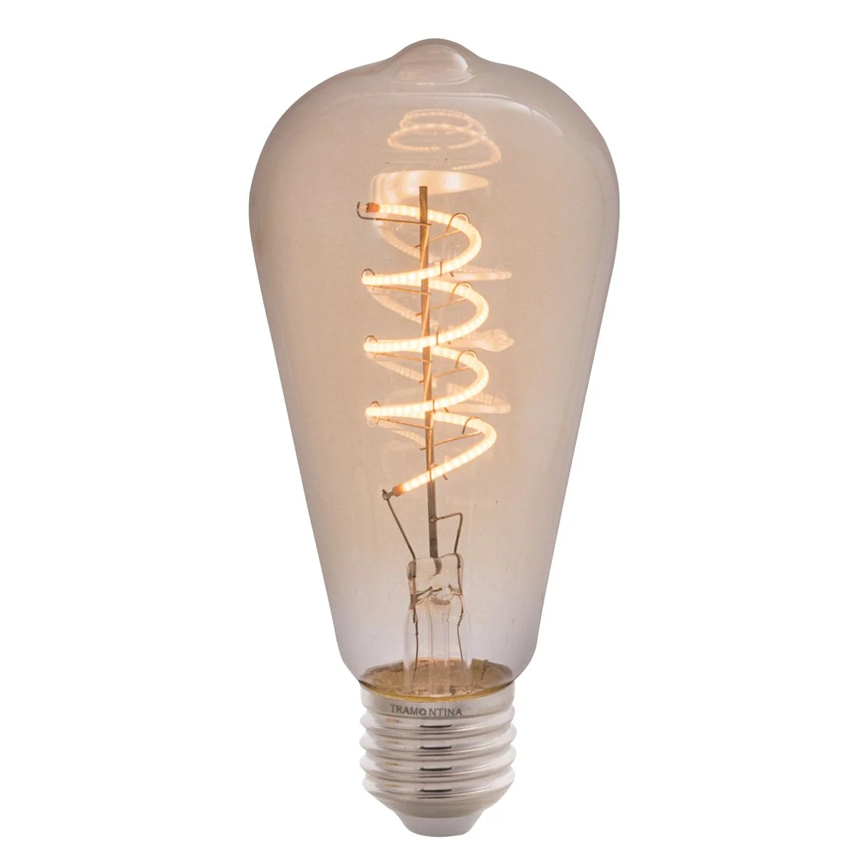 Lâmpada LED de Filamento Espiral Tramontina ST64 4 W 2200 K Luz Amarela Âmbar