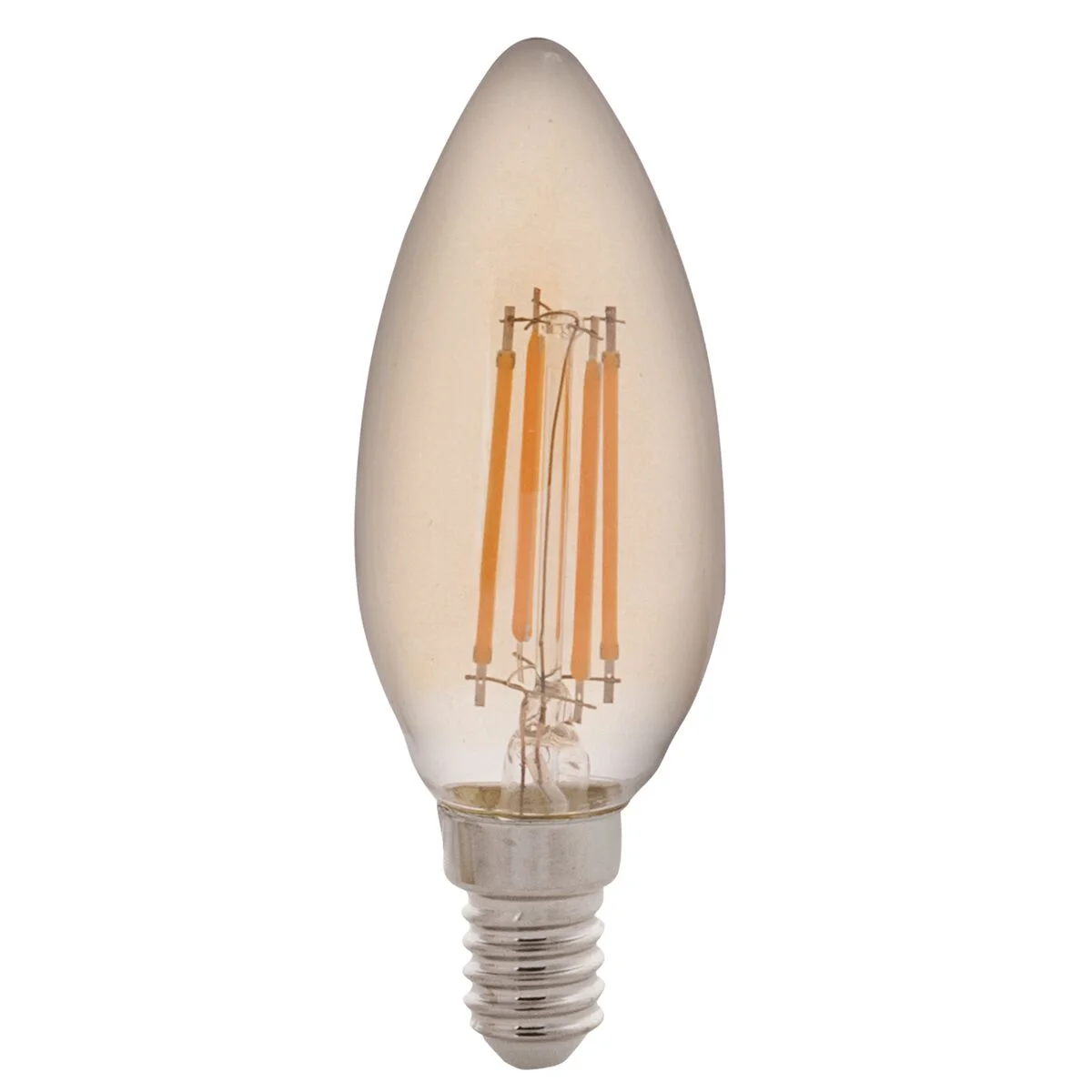 Lâmpada LED de Filamento Vela Tramontina C35 Base E14 4 W 2200 K Luz Amarela Âmbar