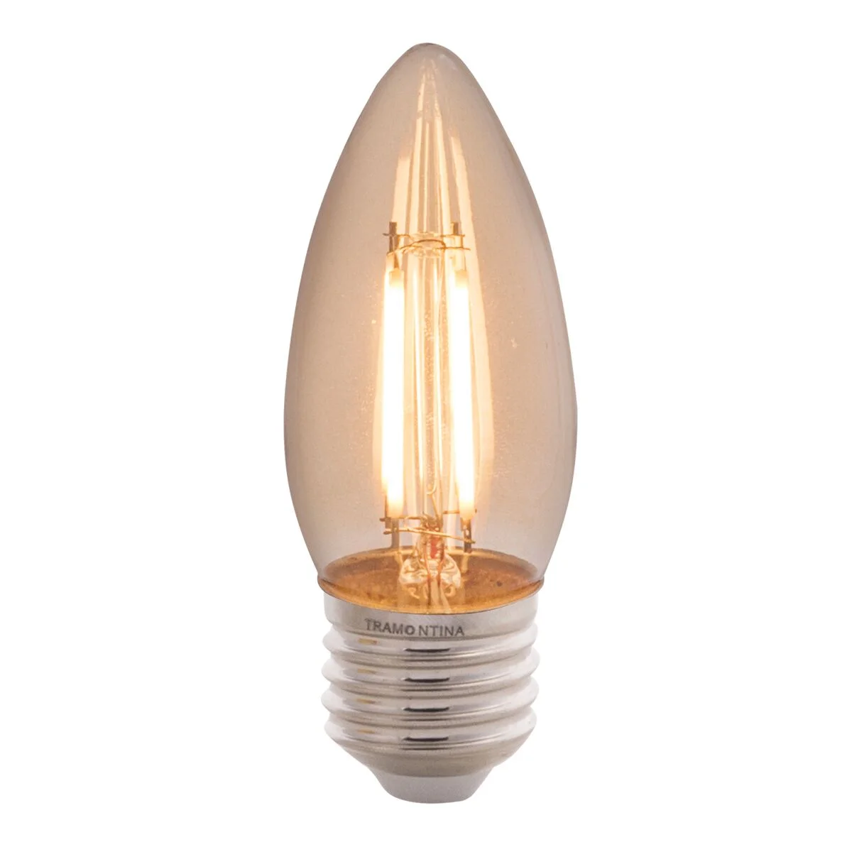 Lâmpada LED de Filamento Vela Tramontina C35 Base E27 4 W 2200 K Luz Amarela Âmbar