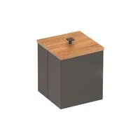 Lixeira Inox Luz Black Matte com Tampa de Bambu Tramontina com Acabamento Acetinado 4,5 L