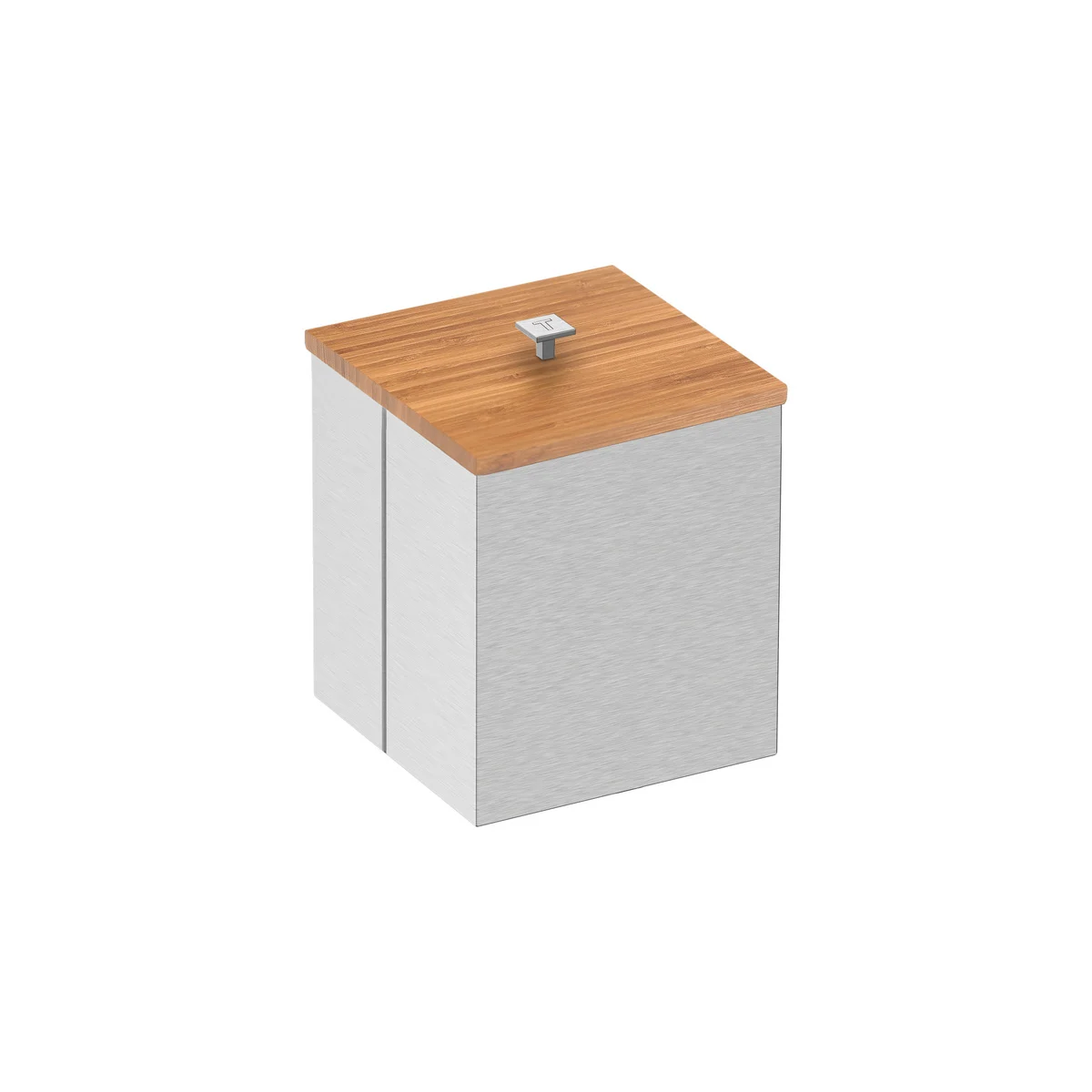 Lixeira Inox Luz com Tampa de Bambu Tramontina com Acabamento Acetinado 4,5 L